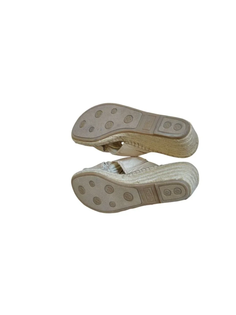 Life Stride Beige Espadrilles Flower Bloom Sandals Women's Size 8.5W Boho Summer